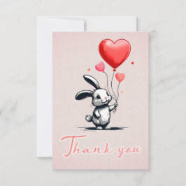 Bunny Love Balloons Dank je kaart