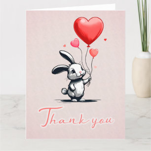 Bunny Love Balloons Dank je kaart