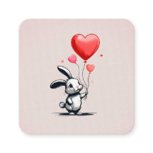 Bunny Love Balloons Valentijns kaart