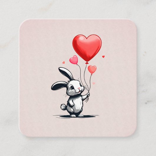 Bunny Love Balloons Valentijns kaart (Voorkant)
