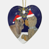 Bunny Love bij kerstversiering Keramisch Ornament (Links)