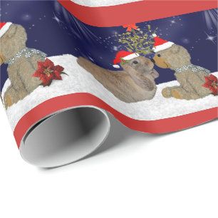 Bunny Love bij kerstwrapping Paper Cadeaupapier