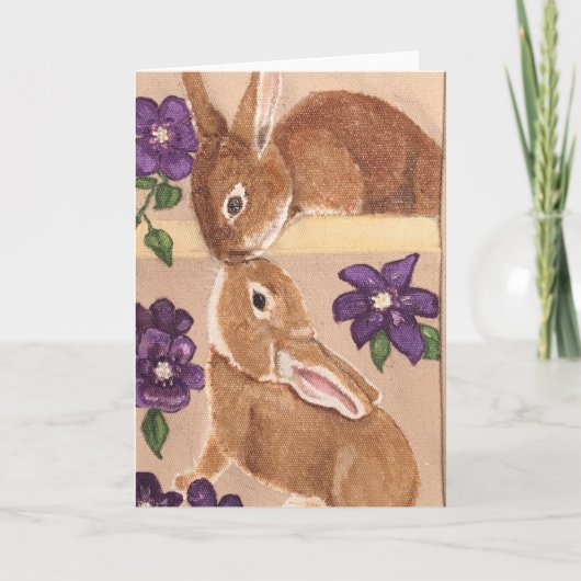 Bunny Love Blank Card Kaart (Voorkant)