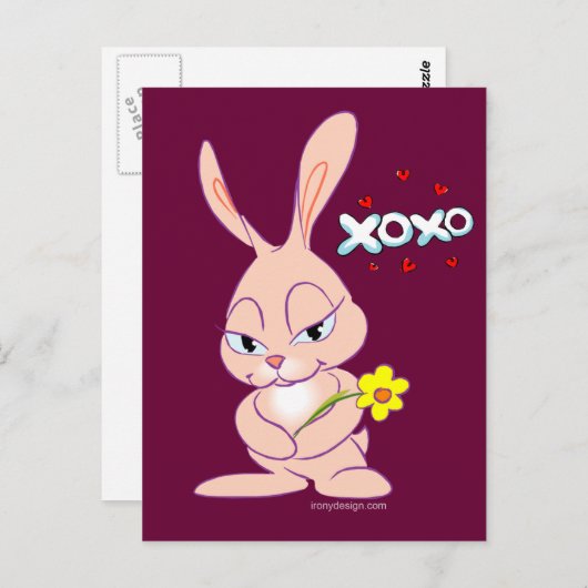 Bunny Love Briefkaart (Voorkant / Achterkant)