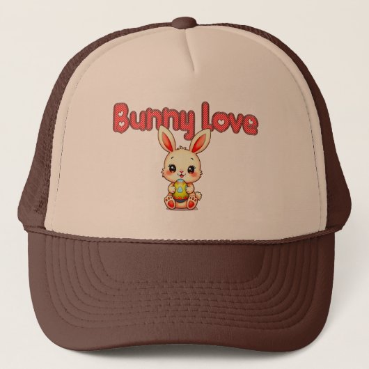 Bunny Love – Cute Easter Bunny Design - boné Trucker Pet (Voorkant)