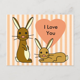 Bunny Love - Cute Rabbits Briefkaart