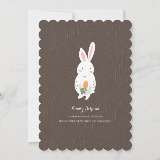 Bunny Love Easter Brunch Invite Kaart (Achterkant)