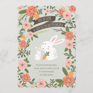 Bunny Love Easter Brunch Invite Kaart