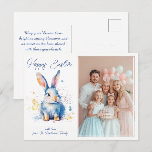 🐇Bunny Love Easter Feestdagenkaart (Voorkant / Achterkant)