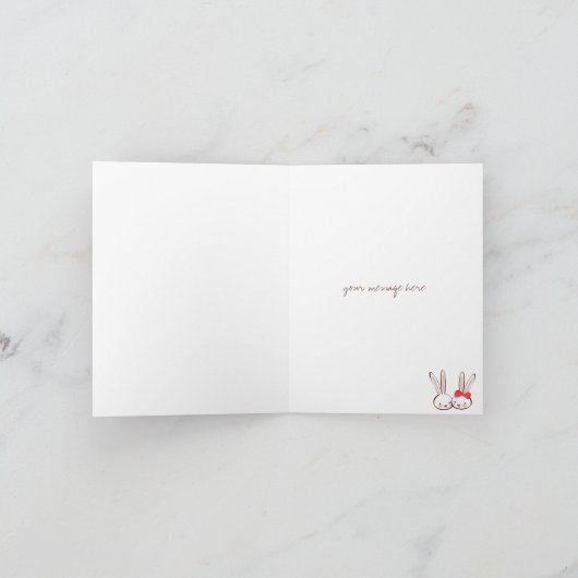 Bunny Love Easter-kaarten Feestdagen Kaart (Binnen)