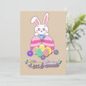 Bunny Love en Paaskreet Kaart (Staand voorkant)