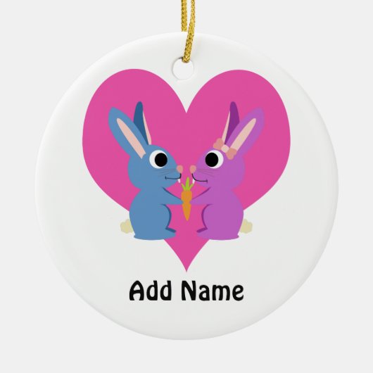 Bunny Love Keramisch Ornament (Voorkant)