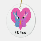 Bunny Love Keramisch Ornament (Links)