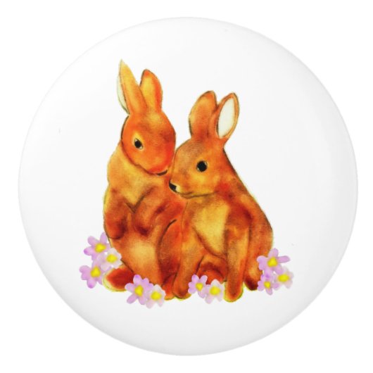 Bunny Love Keramische Knop (Voorkant)