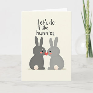 Bunny Love Laten we het nu doen Kaart