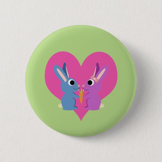Bunny Love Ronde Button 5,7 Cm (Voorkant)