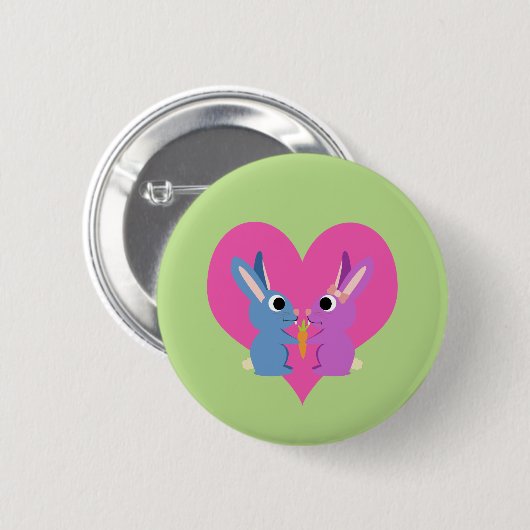 Bunny Love Ronde Button 5,7 Cm (Voorkant /achterkant)