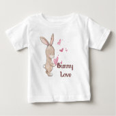Bunny Love, Schattige Tshirt met Bunny en Hearts (Voorkant)