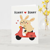 Bunny Love Scooter Ride Kaart (Gele Bloem)