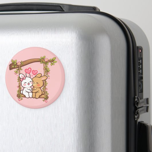 Bunny Love-serie — Mooie Romantische Konijnen Kuns Magneet (Insitu (bagage))
