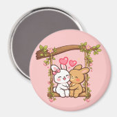 Bunny Love-serie — Mooie Romantische Konijnen Kuns Magneet (Voorkant / Achterkant)