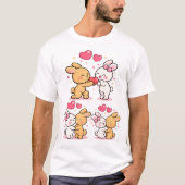 Bunny Love Series — Cute Romantic Rabbit T-shirt (Voorkant)