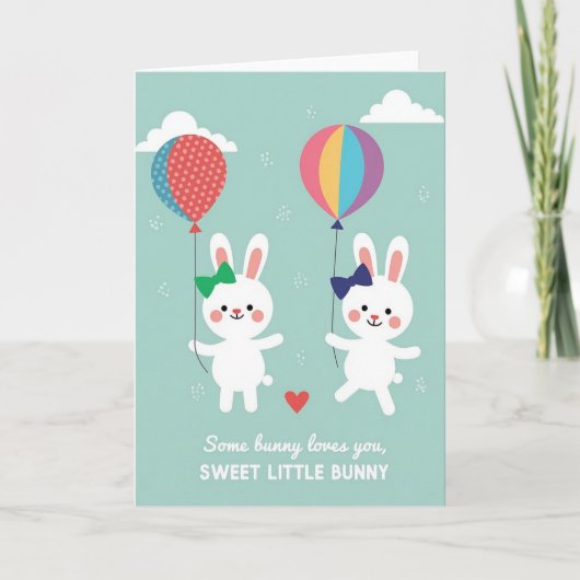 Bunny Love Sweetheart Card Kaart (Voorkant)