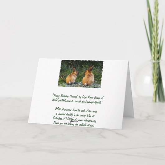 BUNNY LOVE Wild Rabbit Collectie Kaart (Achterkant)