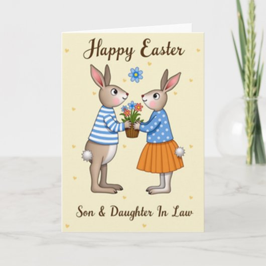 Bunny Love Woven Basket Card Kaart (Voorkant)