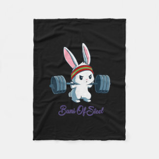 Bunny Lover Gym Workout Funny van Ness Rabbit Bunn Fleece Deken