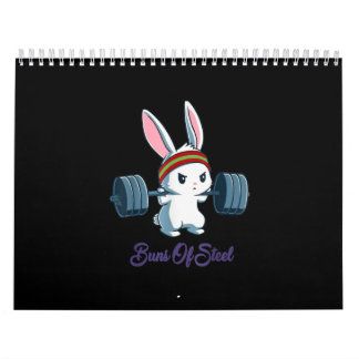 Bunny Lover Gym Workout Funny van Ness Rabbit Bunn Kalender