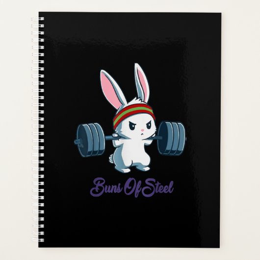 Bunny Lover Gym Workout Funny van Ness Rabbit Bunn Planner (Voorkant)