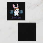 Bunny Lover Gym Workout van Sl Ness Rabbit Bunny Vierkante Visitekaartje (Voorkant / Achterkant)