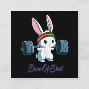 Bunny Lover Gym Workout van Sl Ness Rabbit Bunny Vierkante Visitekaartje