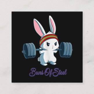 Bunny Lover Gym Workout van Sl Ness Rabbit Bunny Vierkante Visitekaartje