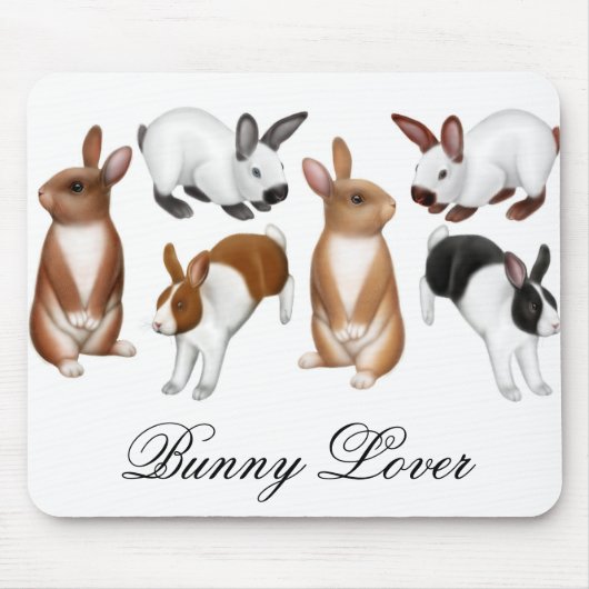Bunny Lover Mousepad Muismat (Voorkant)