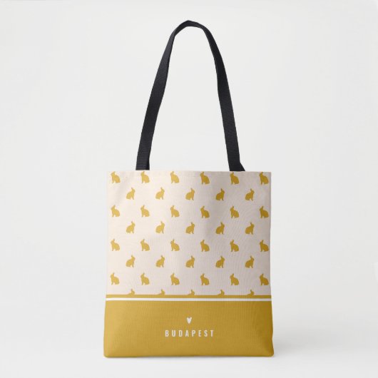 Bunny lover set sail champagne color tote bag (Voorkant)
