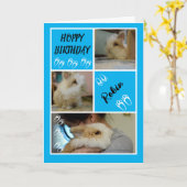 Bunny Lover's Fotocollage Happy Birthday Pun Kaart (Gele Bloem)