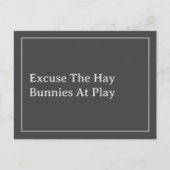 Bunny Lover's Funny Excuse The Hay Quote Briefkaart (Voorkant)
