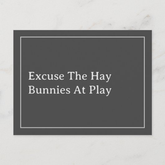 Bunny Lover's Funny Excuse The Hay Quote Briefkaart (Voorkant)