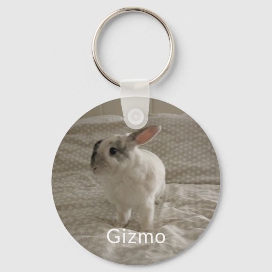 Bunny Lover's gepersonaliseerde foto en naam Keeps Sleutelhanger (Voorkant)