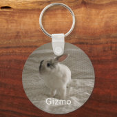 Bunny Lover's gepersonaliseerde foto en naam Keeps Sleutelhanger (Achterkant)
