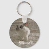 Bunny Lover's gepersonaliseerde foto en naam Keeps Sleutelhanger (Achterkant)