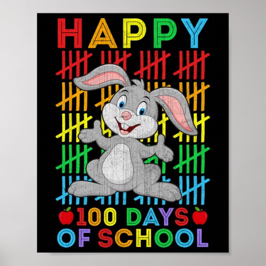 Bunny Lovers Leraar Student Happy 100 dagen van de Poster (Voorkant)