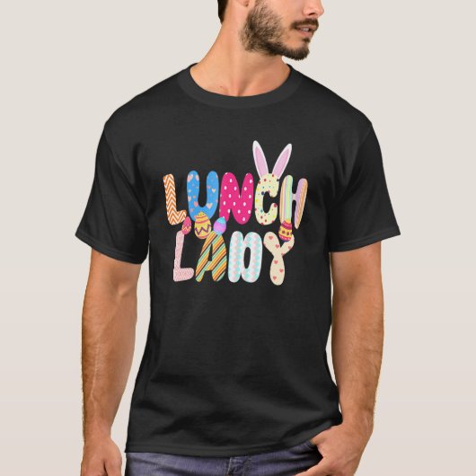 Bunny Lunch Lady Easter Day Floral Women T-shirt (Voorkant)