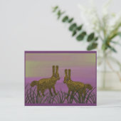 Bunny Luv Sunset Briefkaart (Staand voorkant)