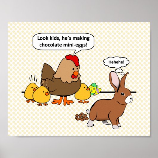 Bunny maakt chocolade poep grappig poster (Voorkant)