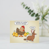 Bunny maakt chocoladepoep grappig cartoon Brown Briefkaart (Staand voorkant)