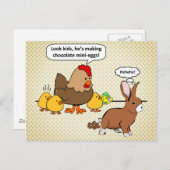 Bunny maakt chocoladepoep grappig cartoon Brown Briefkaart (Voorkant / Achterkant)
