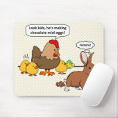 Bunny maakt chocoladepoep grappig cartoon muismat (Met muis)